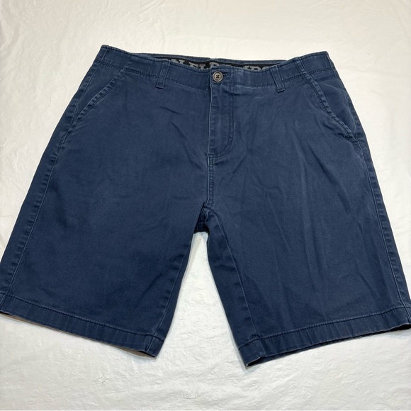Iron Flex Shorts Mens 34 Stretch Cotton Blend Blue Chino Comfort Band - Picture 1 of 7